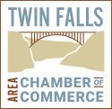 Twin Falls Chamber of Commerce logo with bridge graphic and text.